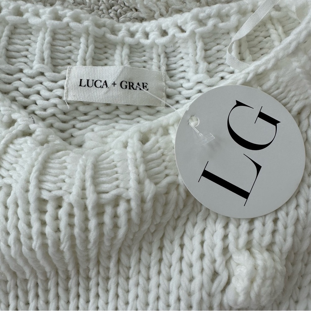 ‼️SOLD‼️ Luca & Grae White Pom Pom Sweate - Picture 3 of 5